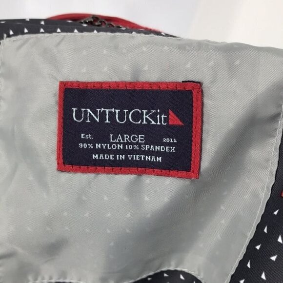 UNTUCKit Men's Lanson Nylon Red & Black Pockets Lightweight Jacket L - Picture 2 of 11